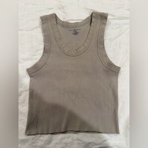 Women's Ribbed Tank Top - tan